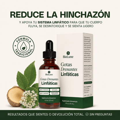 Gotas Drenantes Linfáticas | Reduce la hinchazón, y la retención de líquidos