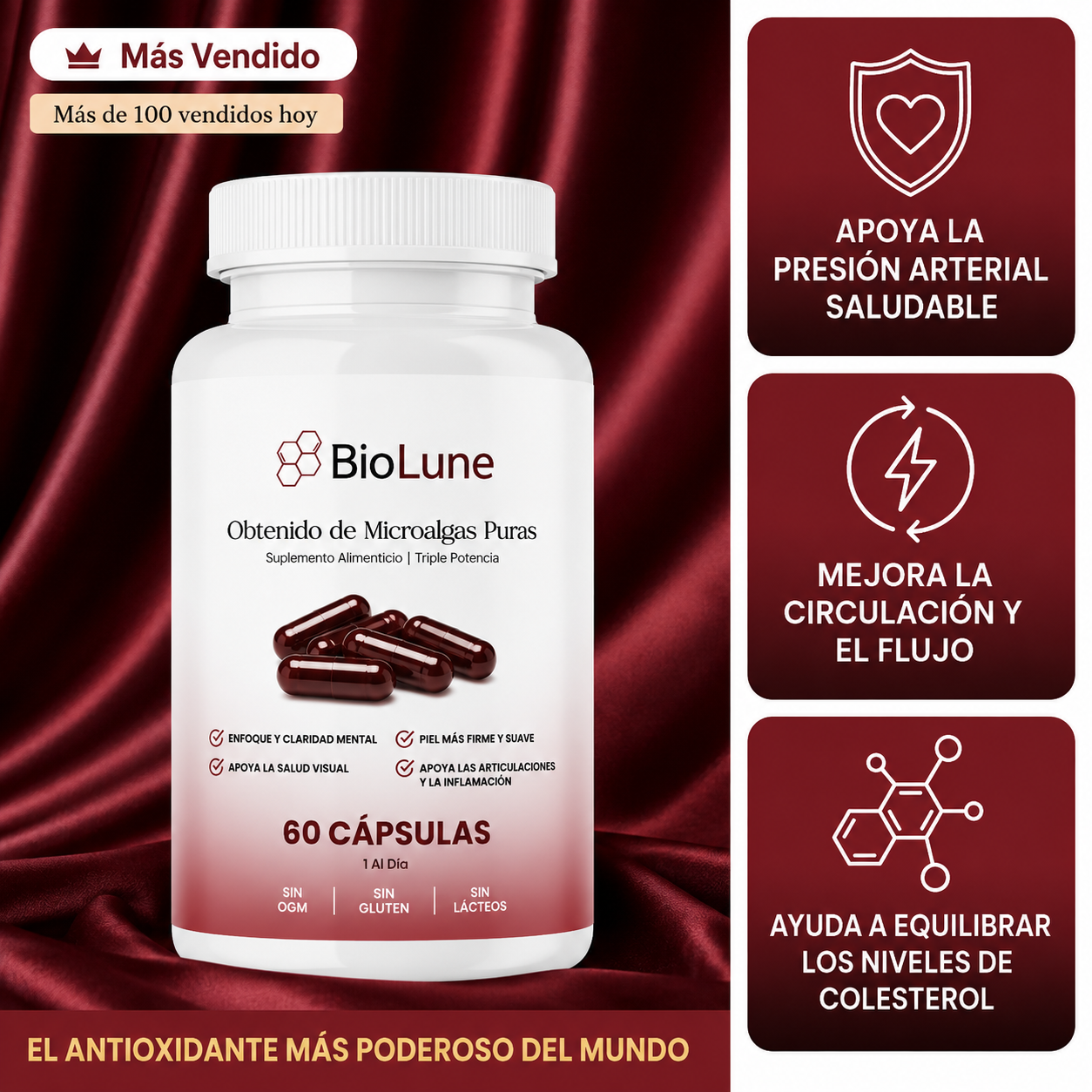 Antioxidante BioLune | Mejora la circulación y flujo sanguíneo