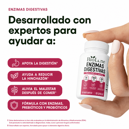 Enzimas Digestivas | Mejora la digestión, reduce la hinchazón