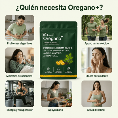 BioLune Orégano+ | Reduce la inflamación - Mejora la salud Intestinal