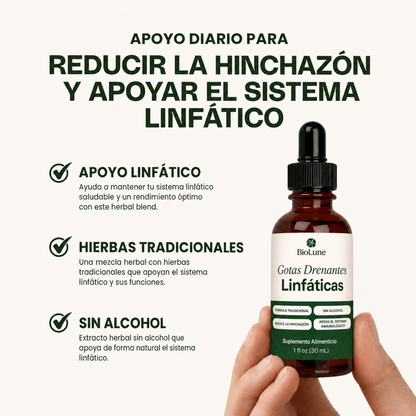 Gotas Drenantes Linfáticas | Reduce la hinchazón, y la retención de líquidos