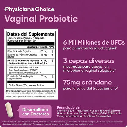 Probiótico Vaginal | Equilibrio natural del pH vaginal.