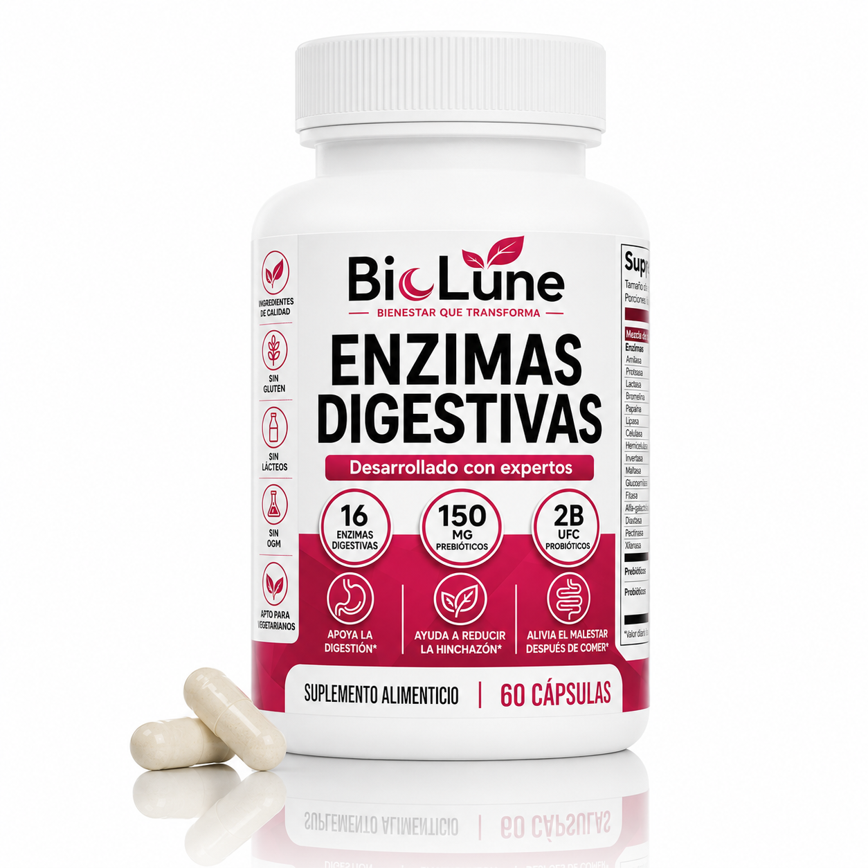 Enzimas Digestivas | Mejora la digestión, reduce la hinchazón