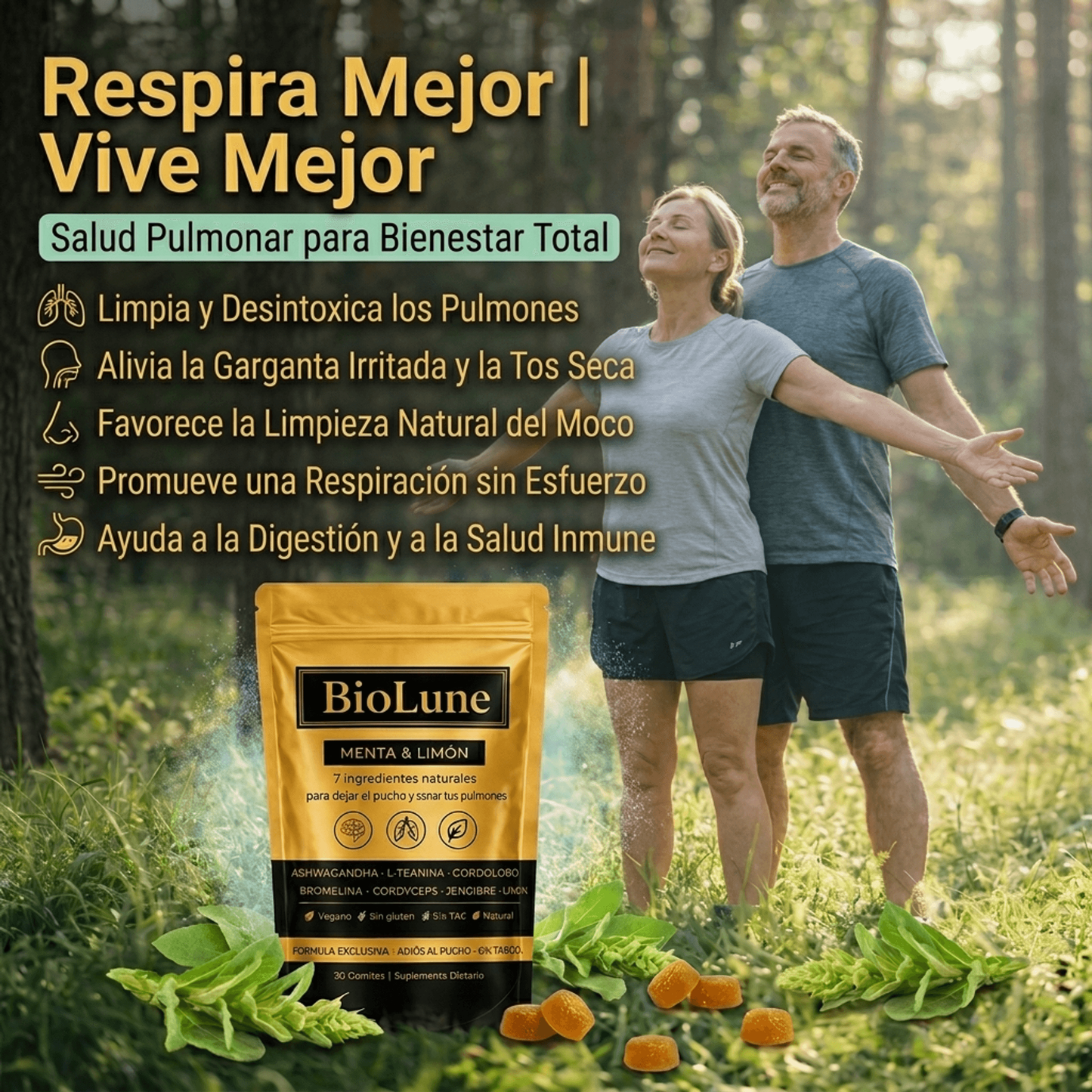 Respira BioLune- Gomitas para Dejar de Fumar
