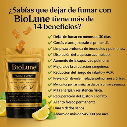 Respira BioLune- Gomitas para Dejar de Fumar